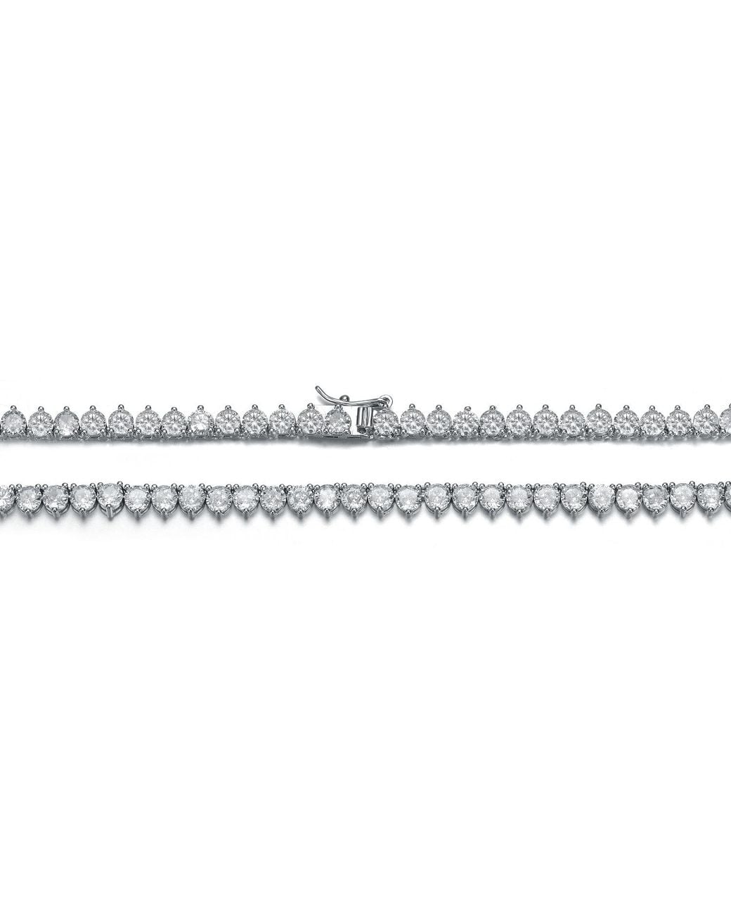 Genevive Jewelry Metallic Plated With Clear Cubic Zirconia Tennis Necklace