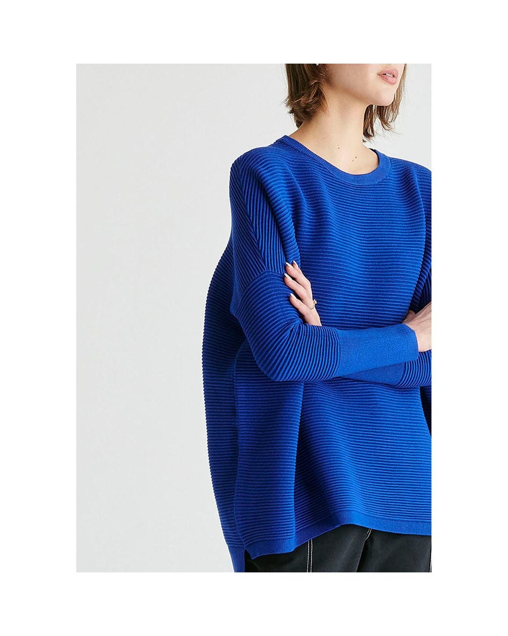 Paisie Blue Ribbed Jumper