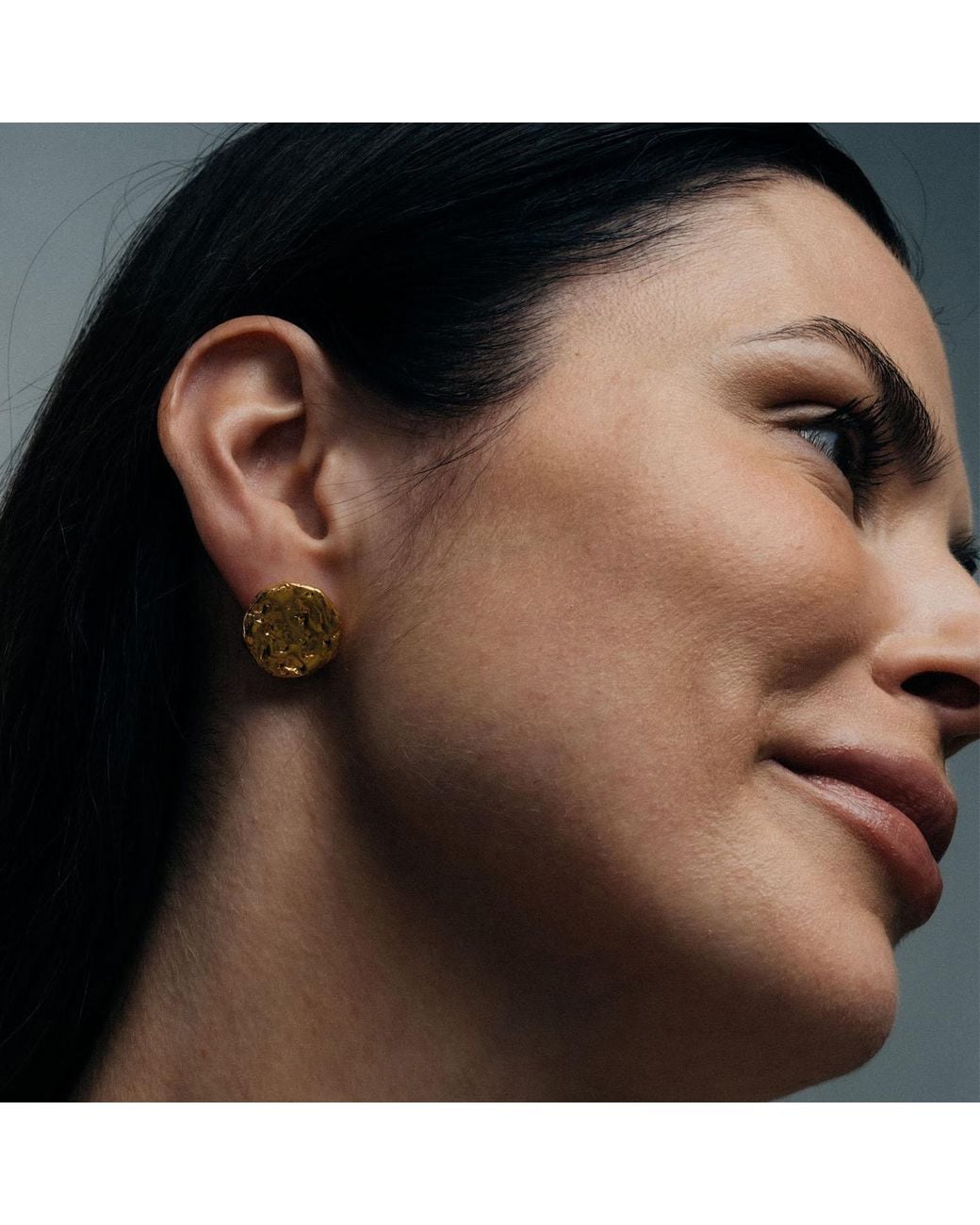 Moca Jewellery Brown Grain Circle Stud Earrings