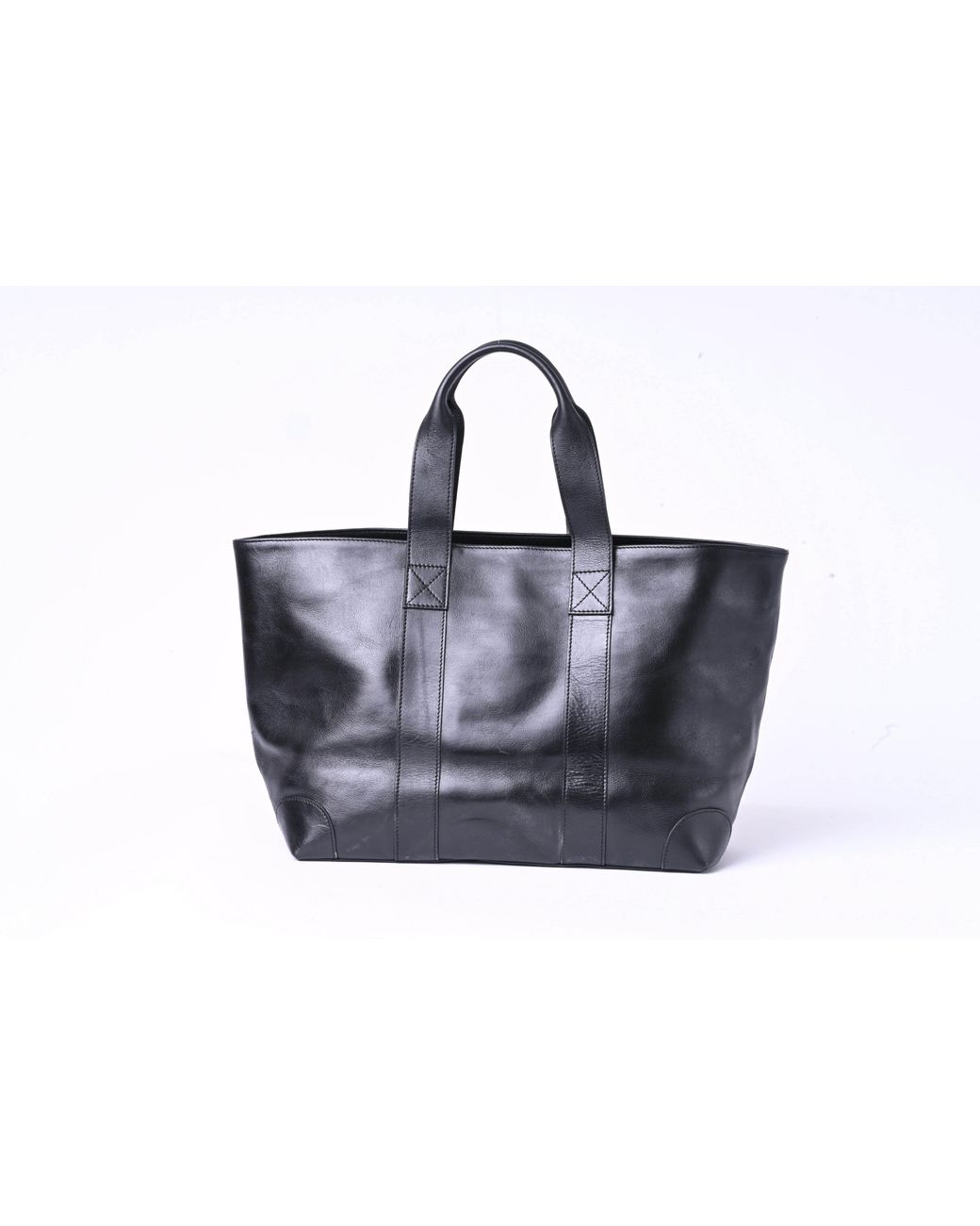 Mauritius Black Leather Bucket Tote Bag Alex