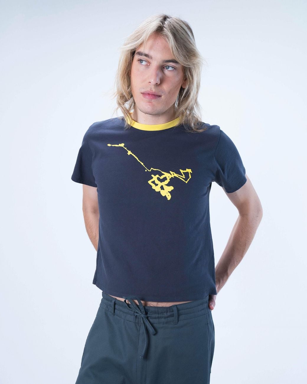 Lilia Munn Blue Boxy Organic Cotton Graphic Tee – for men
