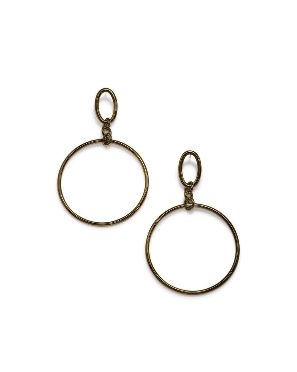 Jaredjamin Metallic Antique Ophelia Drop Hoop Post Earrings
