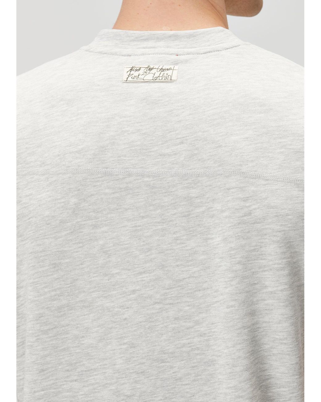 Pcfg Gray Cotton Tshirt With Emboss Print for men