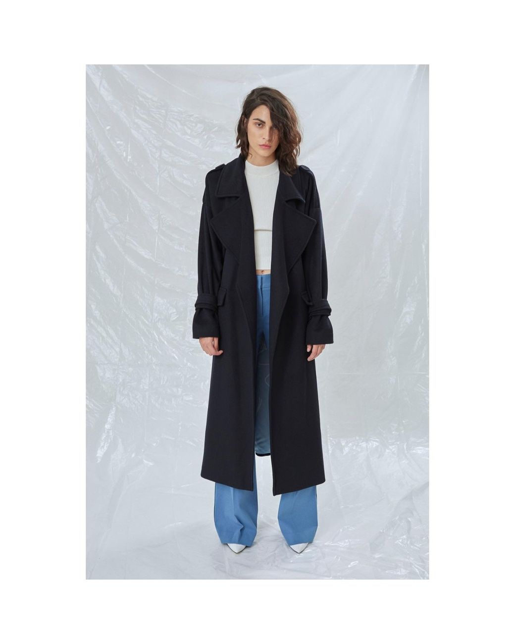 NAZLI CEREN Black Laura Oversized Coat