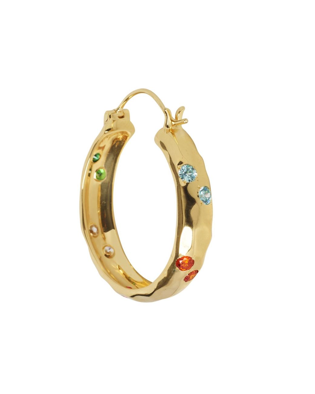 YAA YAA LONDON Metallic Luxury Jewel Hoop Earrings