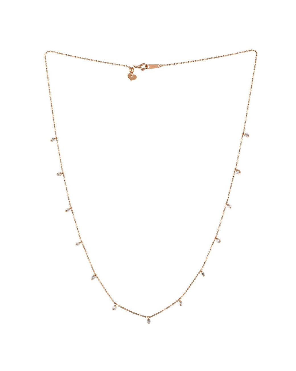Artisan Metallic Rose 18K Rose Diamond Station Necklace