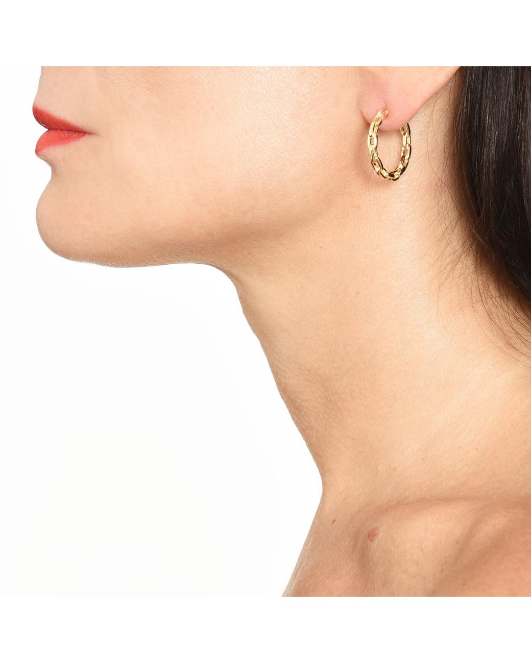 Addicted Metallic Concordia Stud Chain Plated Earrings