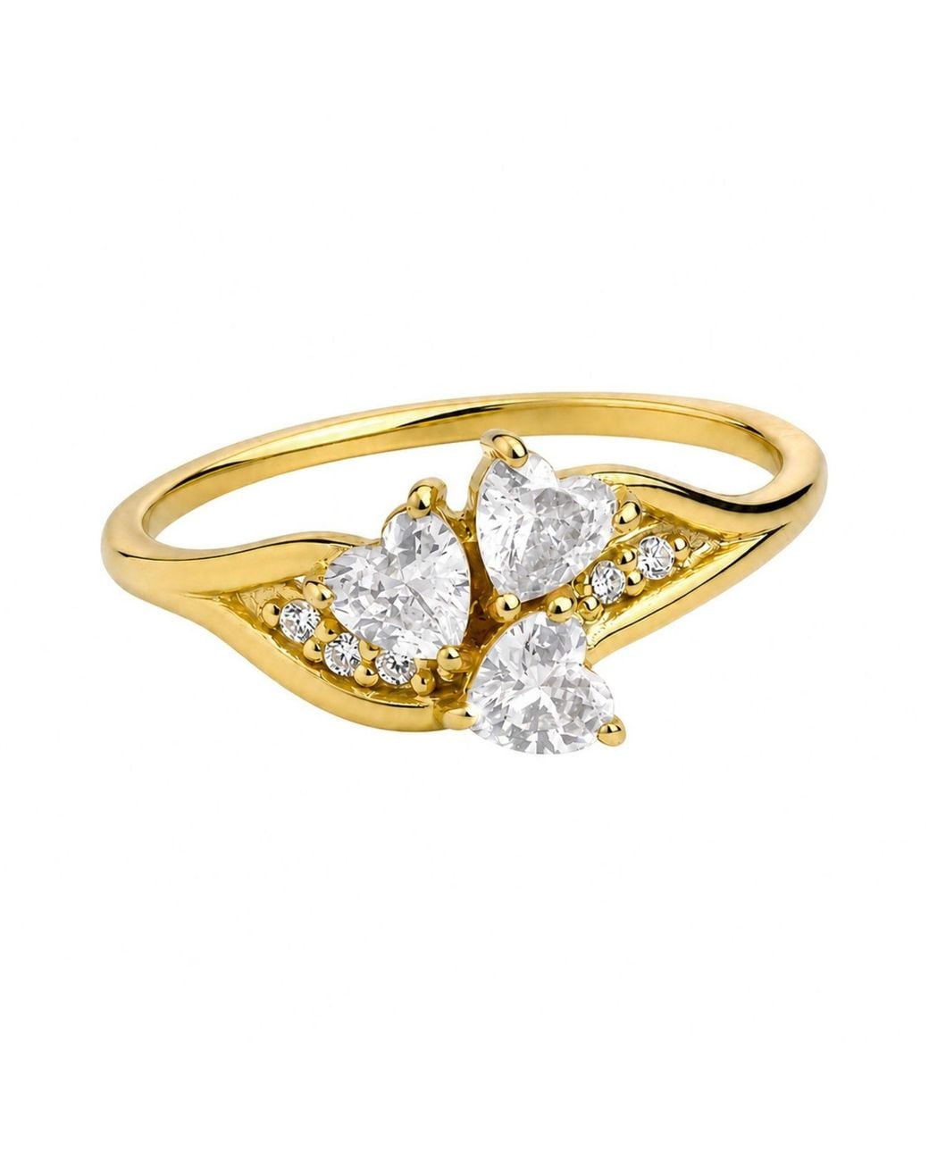 Belinda Jewelz Metallic Topaz Triple Heart Cluster Birthstone Ring