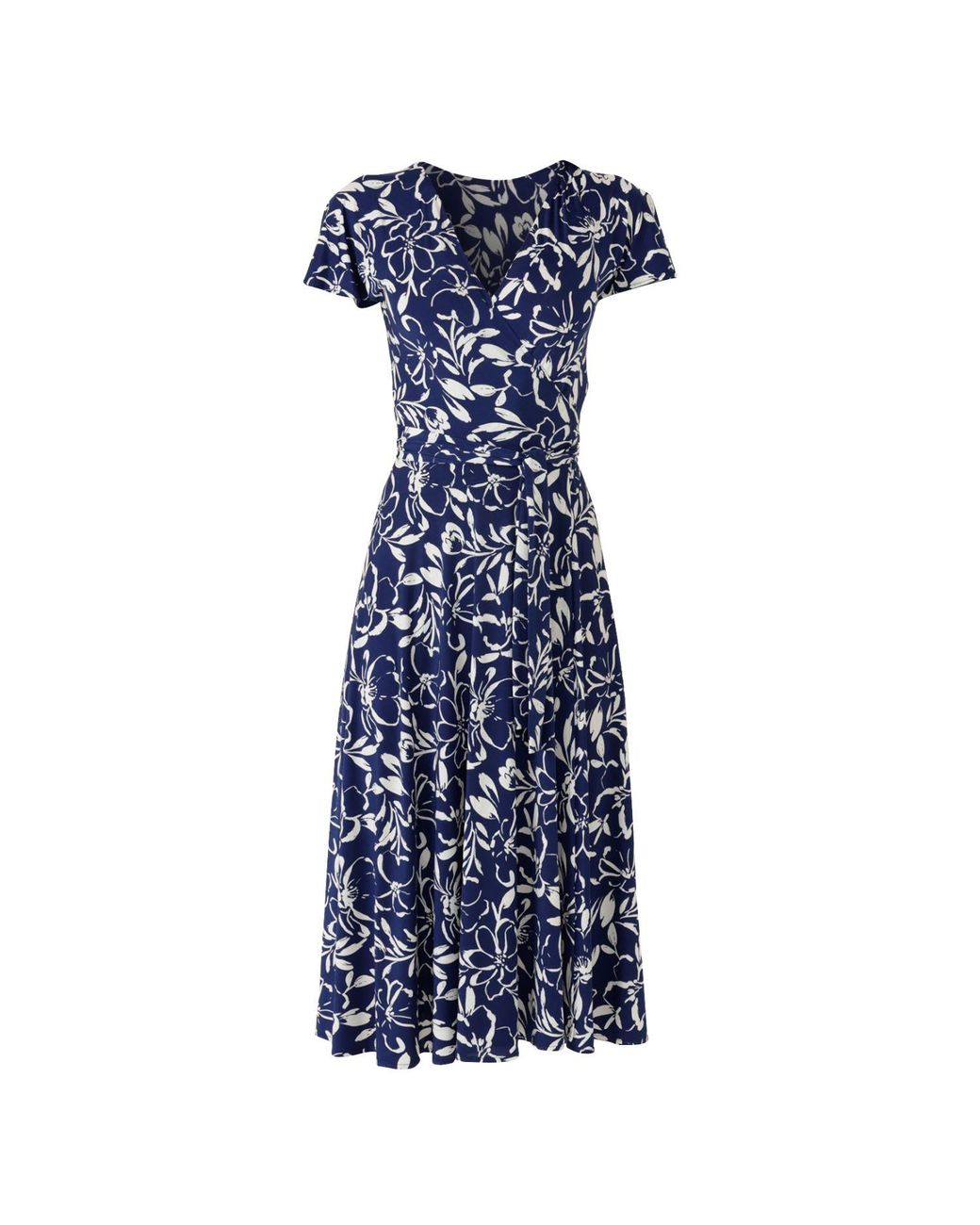 SACHA DRAKE Blue Reverse Wrap Midi Dress