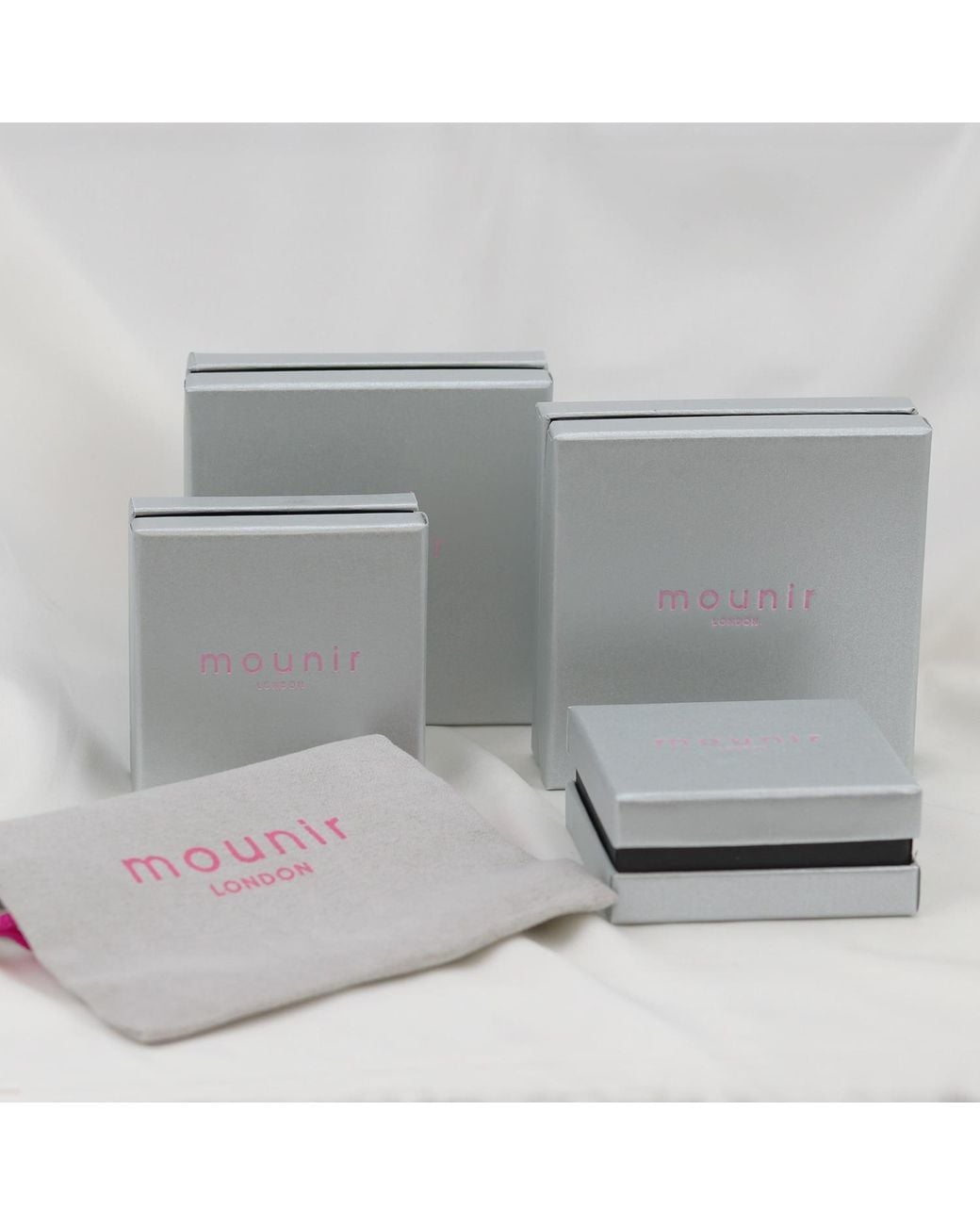 MOUNIR LONDON Red Ruby Cluster Drop Earrings