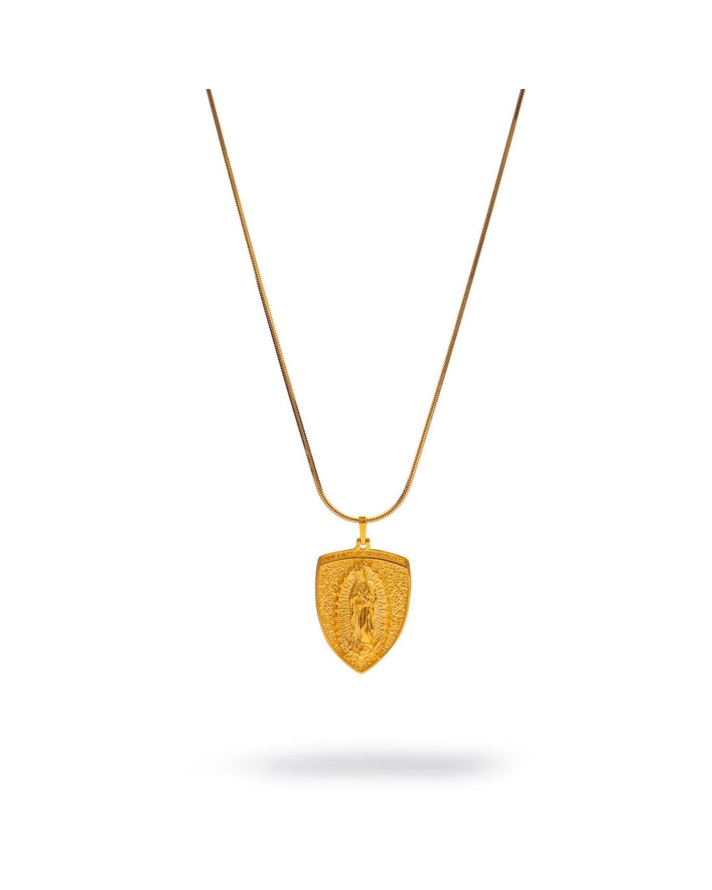 Ebru Jewelry Metallic Sacred Virgin Mary Medallion Necklace