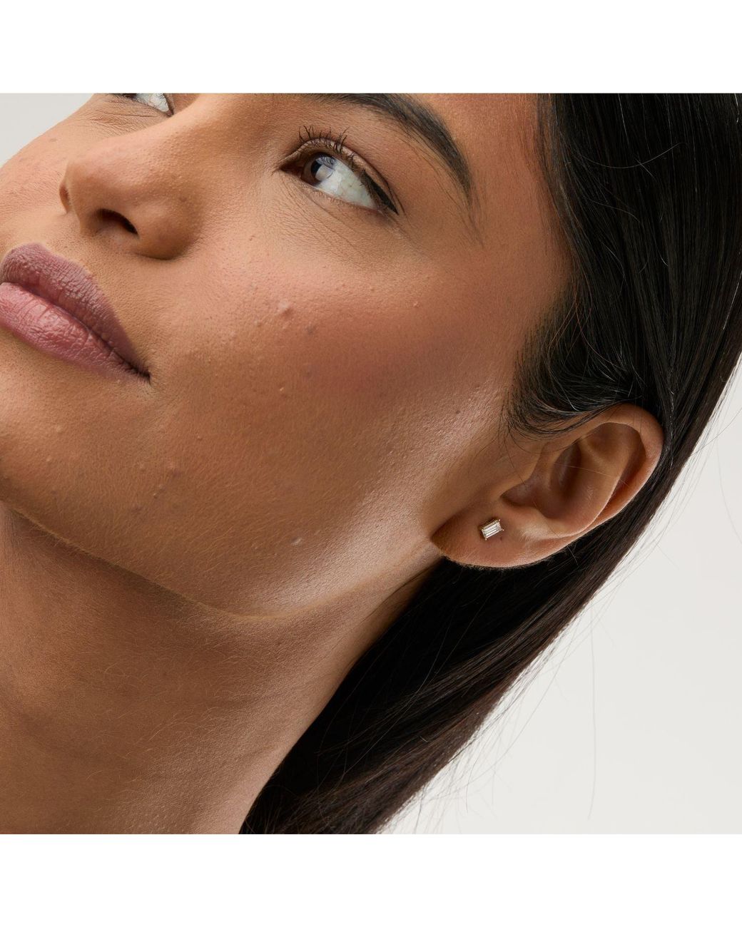 Dolcetto Designs Metallic Lab Grown Diamond Baguette Studs