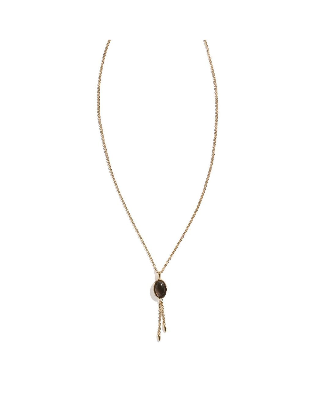 Stone Fruit Metallic Bolo Pendant Necklace