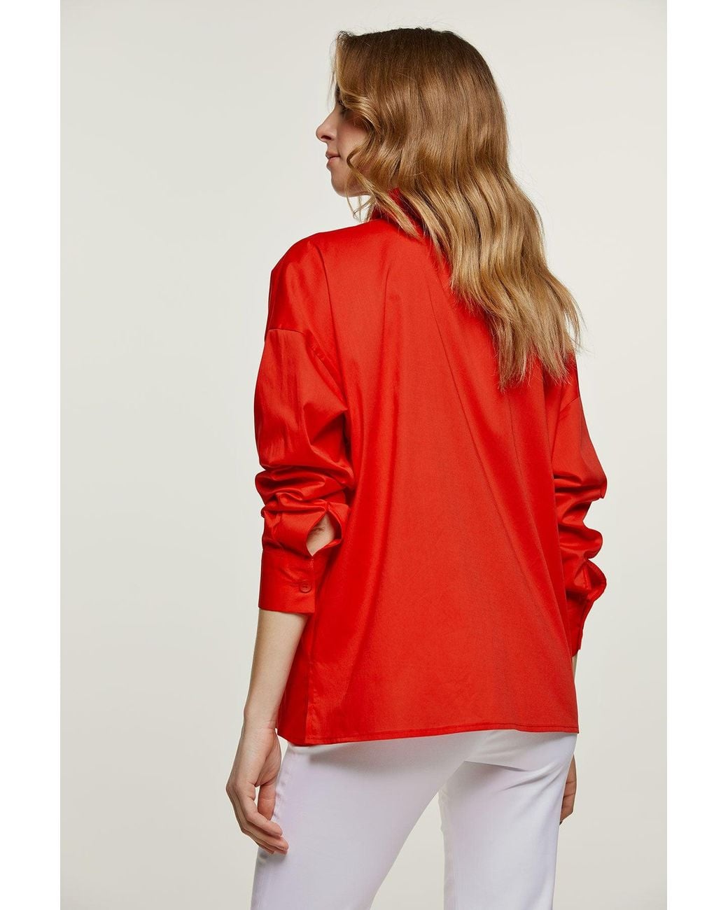 Conquista Red Poplin Style Shirt