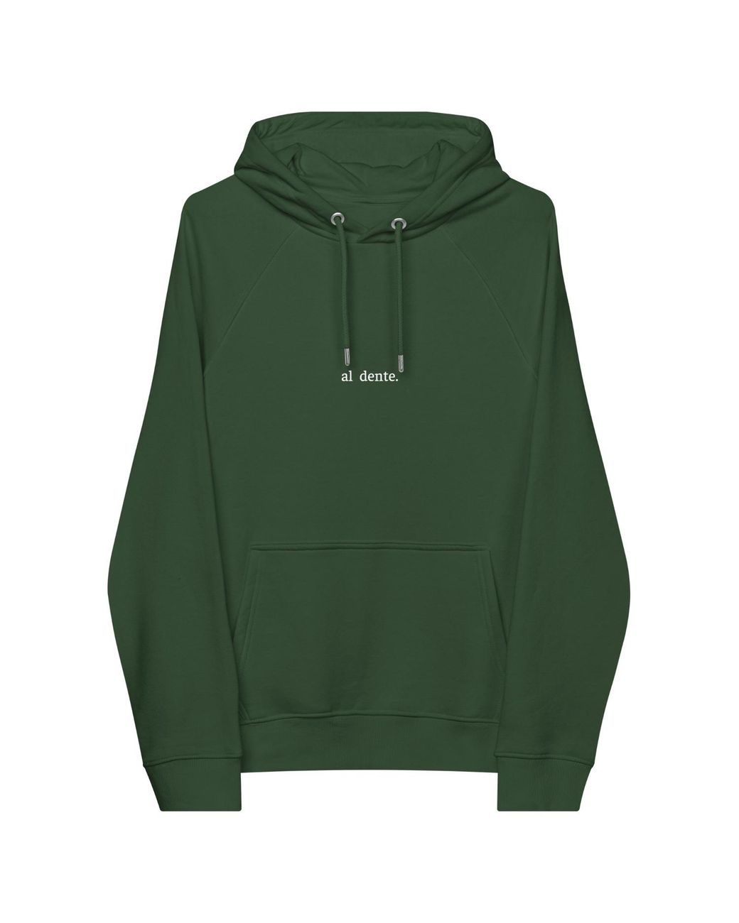 Anchor and Crew Green Bottle Eleven Life, Al Dente Editions Organic Cotton Hoodie