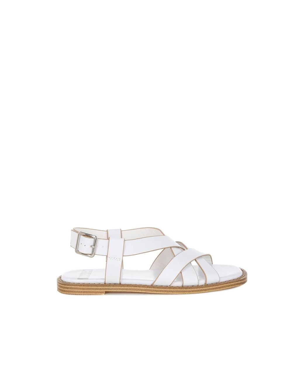 Rag & Co White Kapaka Real Leather Flat Gladiator Sandals