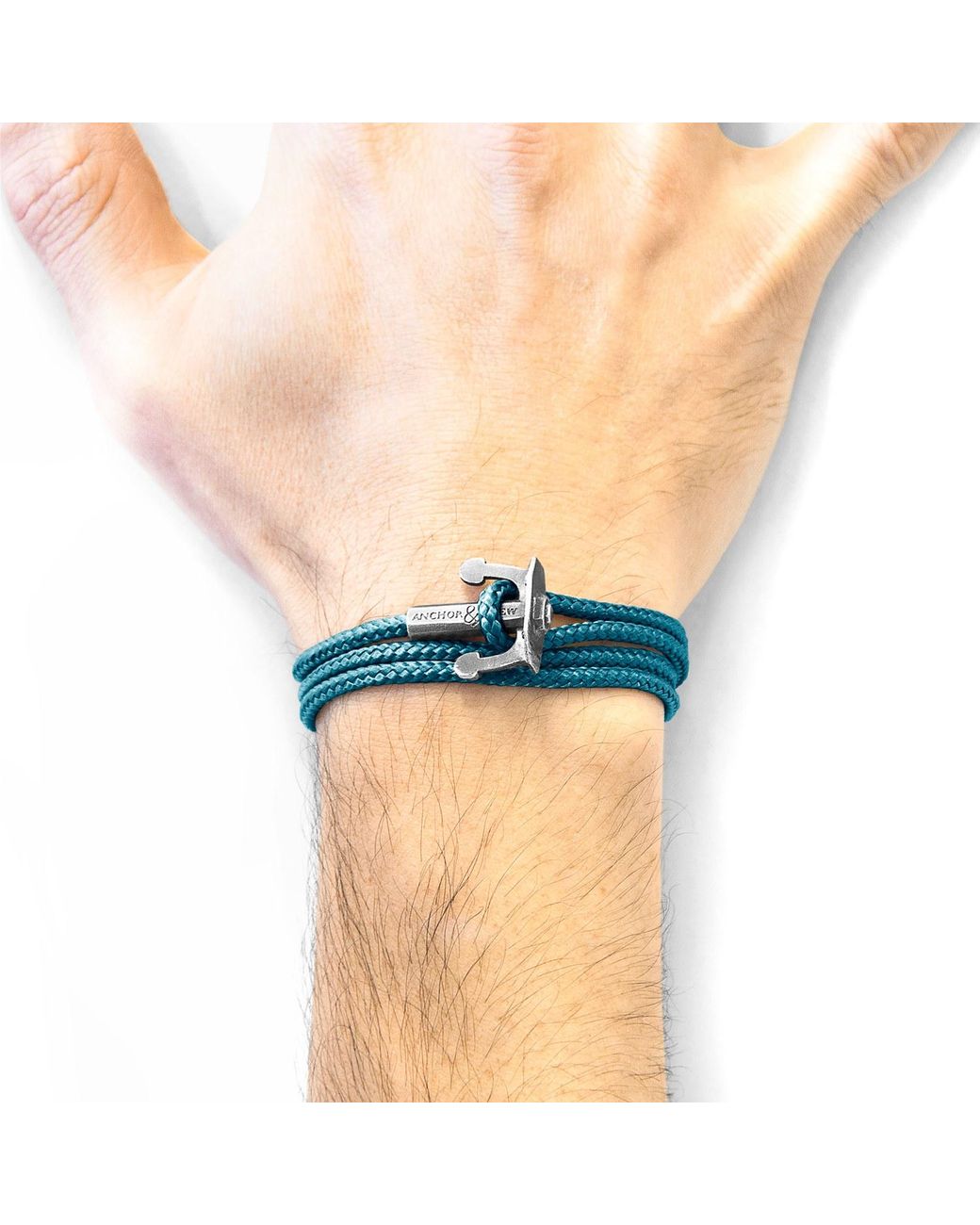 Anchor and Crew Blue Ocean Union Anchor & Rope Bracelet for men