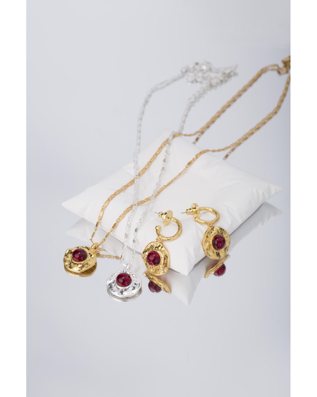 Classicharms Metallic Roaming Venus Ruby Crystal Molten Earrings