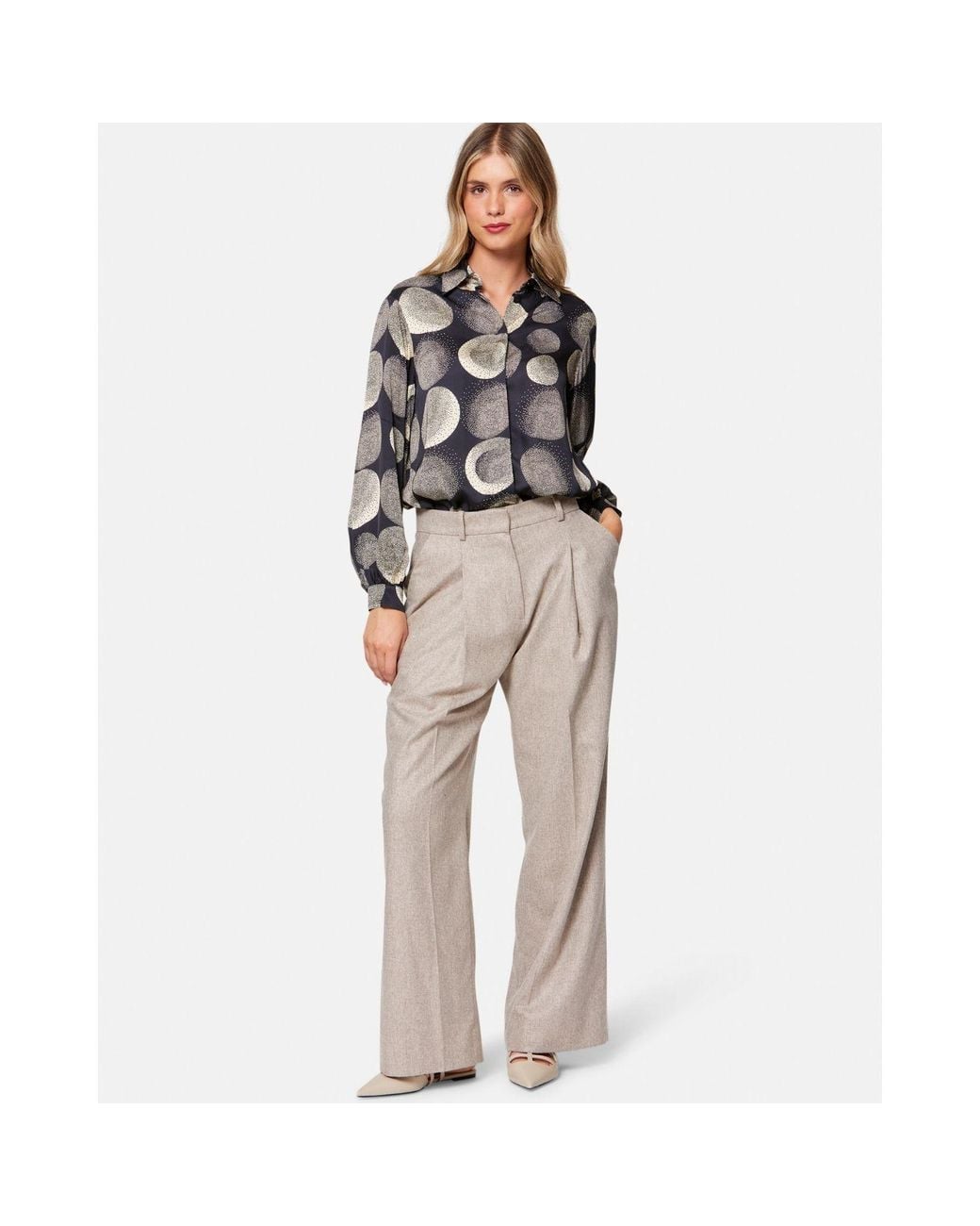 Helen Mcalinden Gray Viola & Ivory Print Blouse