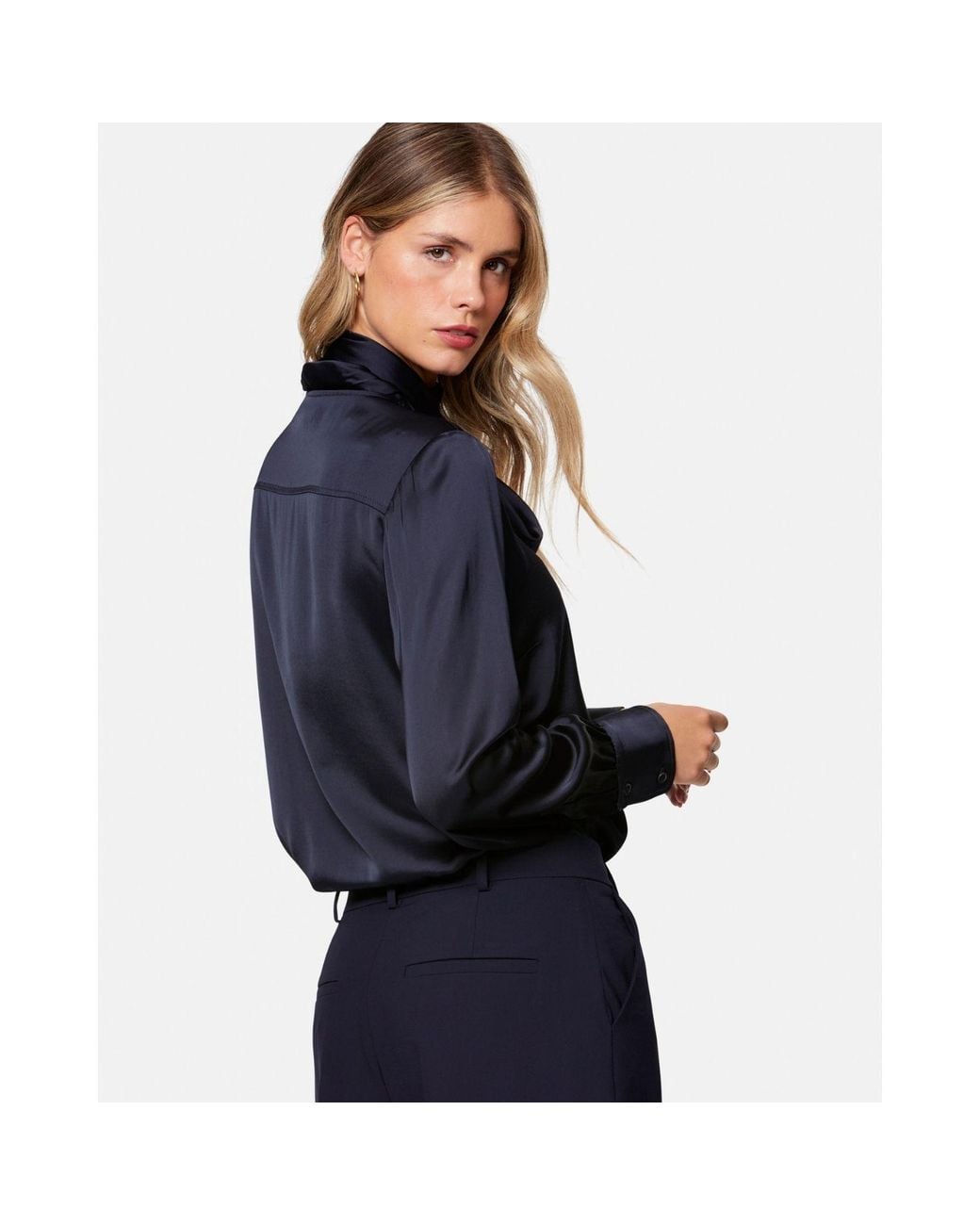 Helen Mcalinden Blue Anastasia Pussybow Blouse