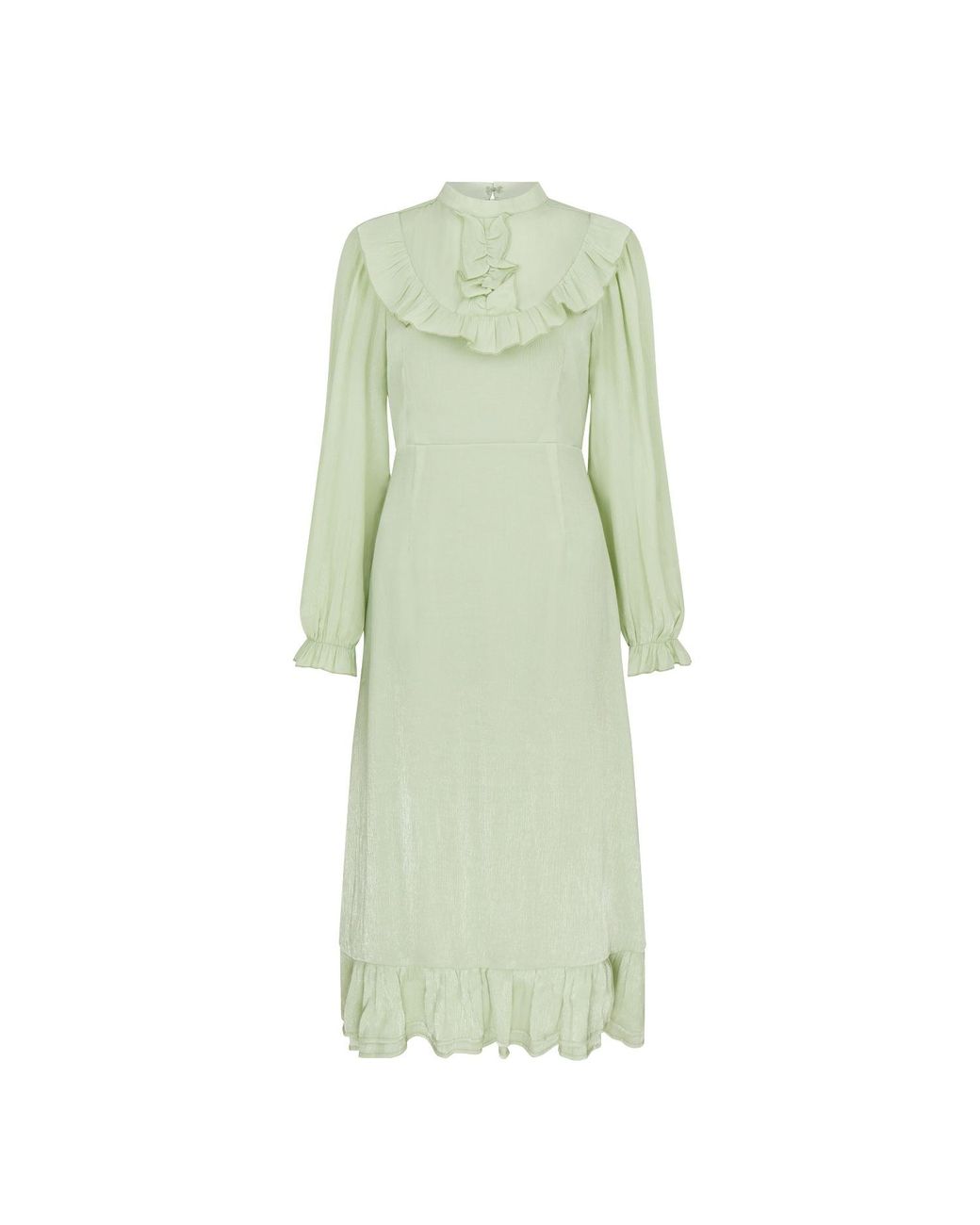 Sour Figs Green Ruffled Midi Dress