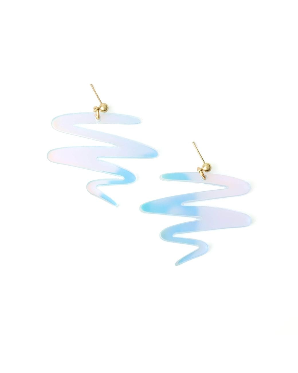 By Chavelli Blue Neutrals Squiggle Dangly Earrings