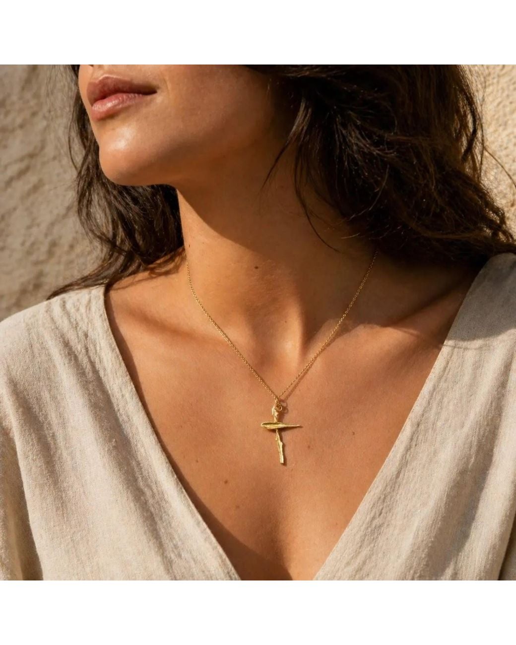 Mother Nature Jewelry Metallic Cross Necklace, Handmade Leaf Pendant