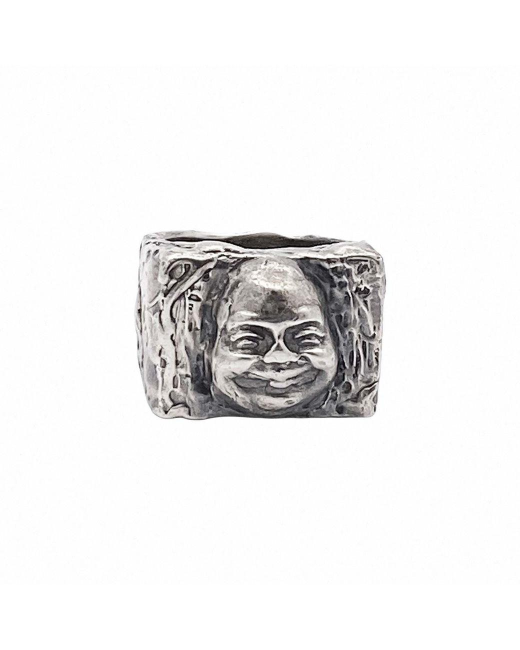 Moca Jewellery Gray Buddha Signet Ring