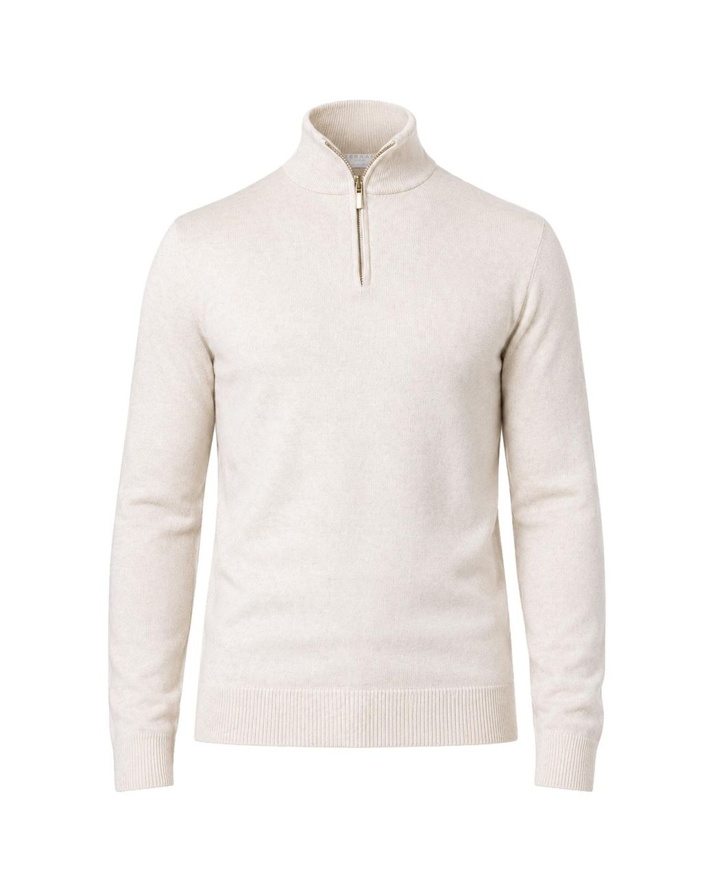 SEREN LONDON White Neutrals Half Zip Wool Jumper for men