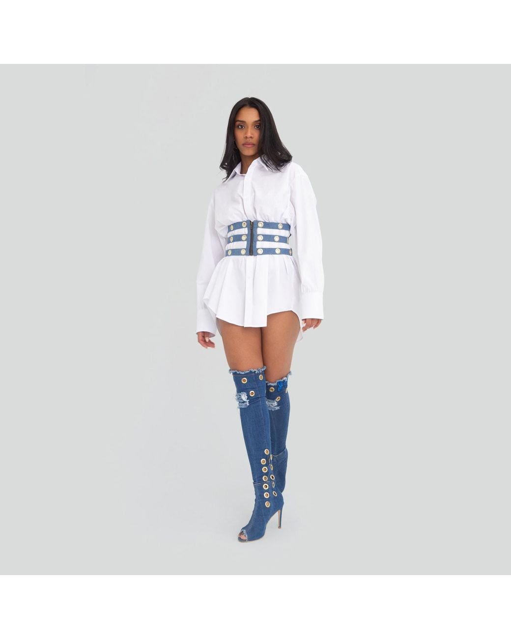 Maui X Lolita Blue Nova Denim Grommet Corset Belt