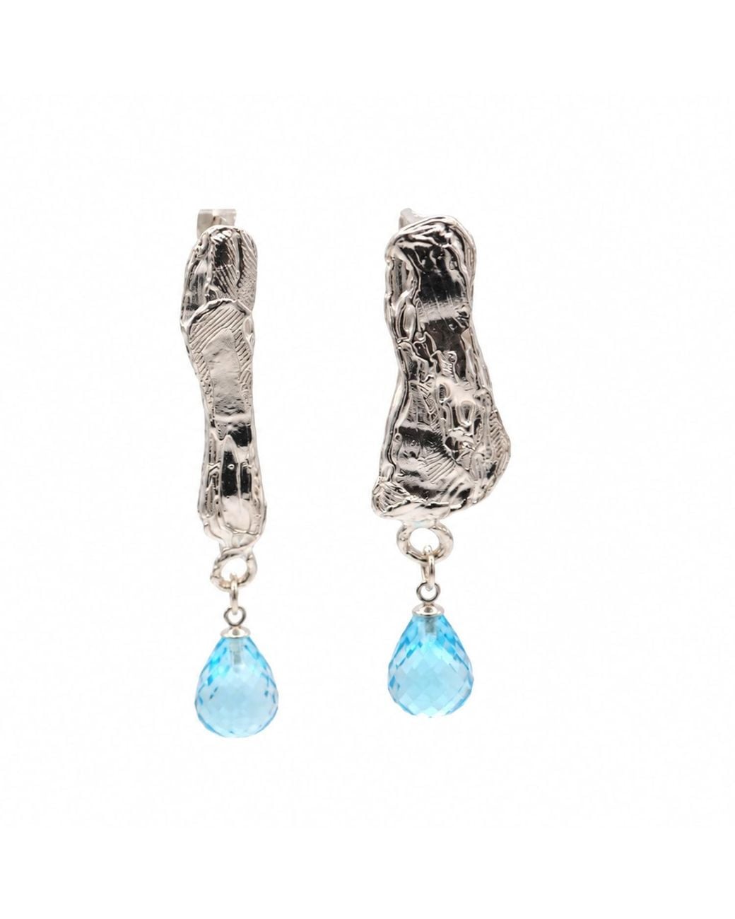 De Roms Blue The Aurora Molten Topaz Drop Earrings