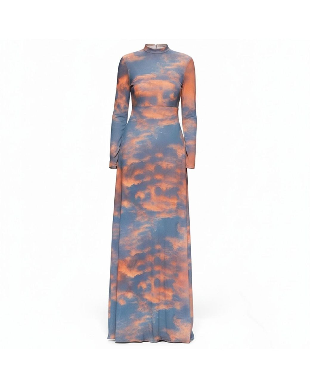 Chuks Collins Blue Sunset Mesh Gown