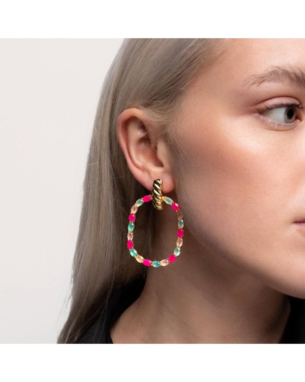 Lavani Jewels Metallic Pink Twiggy Earrings