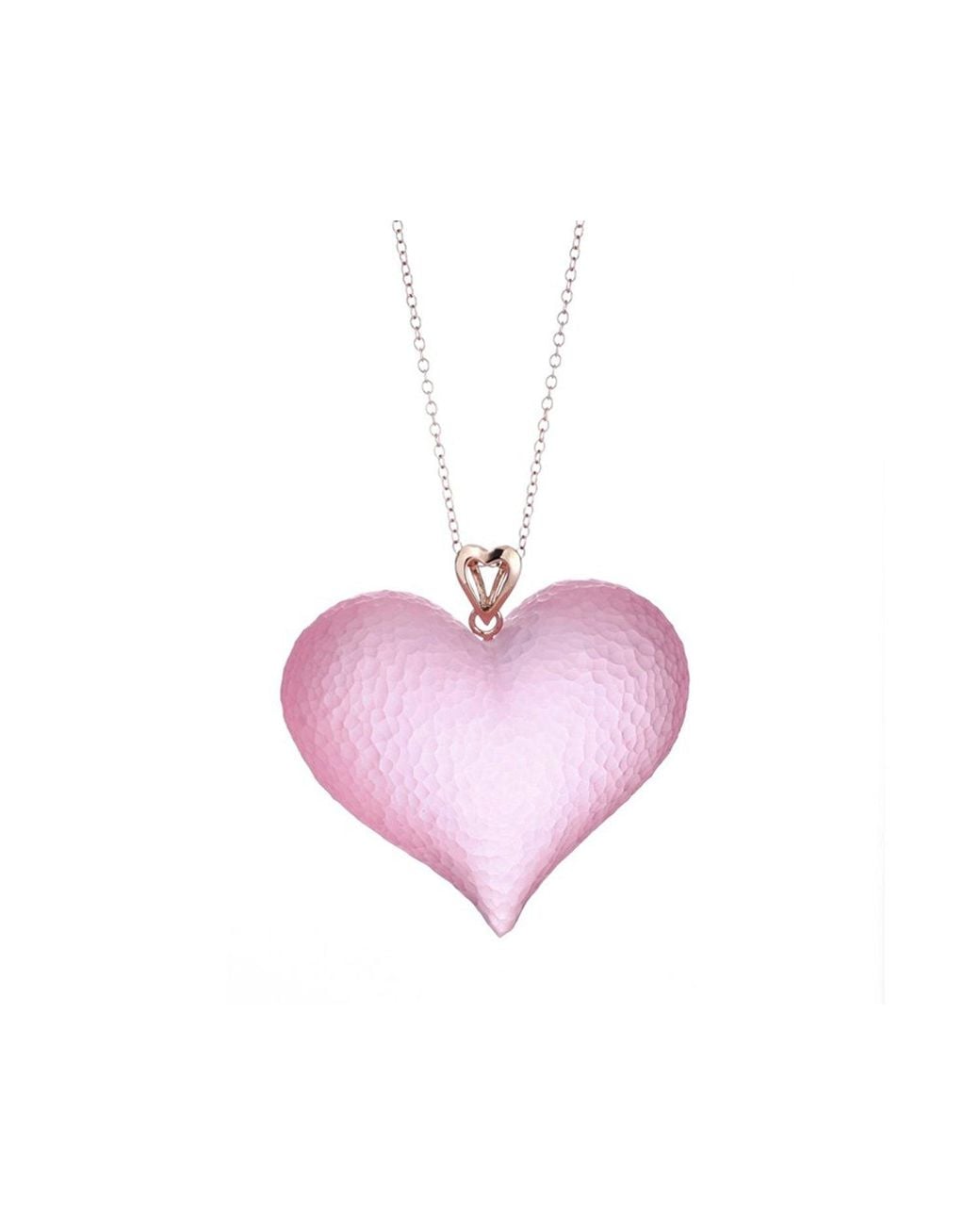Gold & Honey Multicolor Rose Lucite Heart Pendant