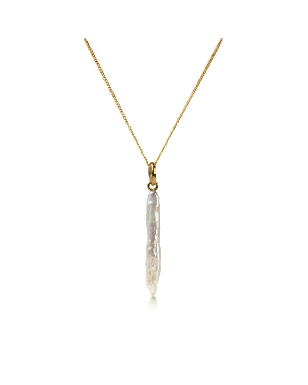 The Jewellery Store London Metallic Thin Biwa Pearl Necklace