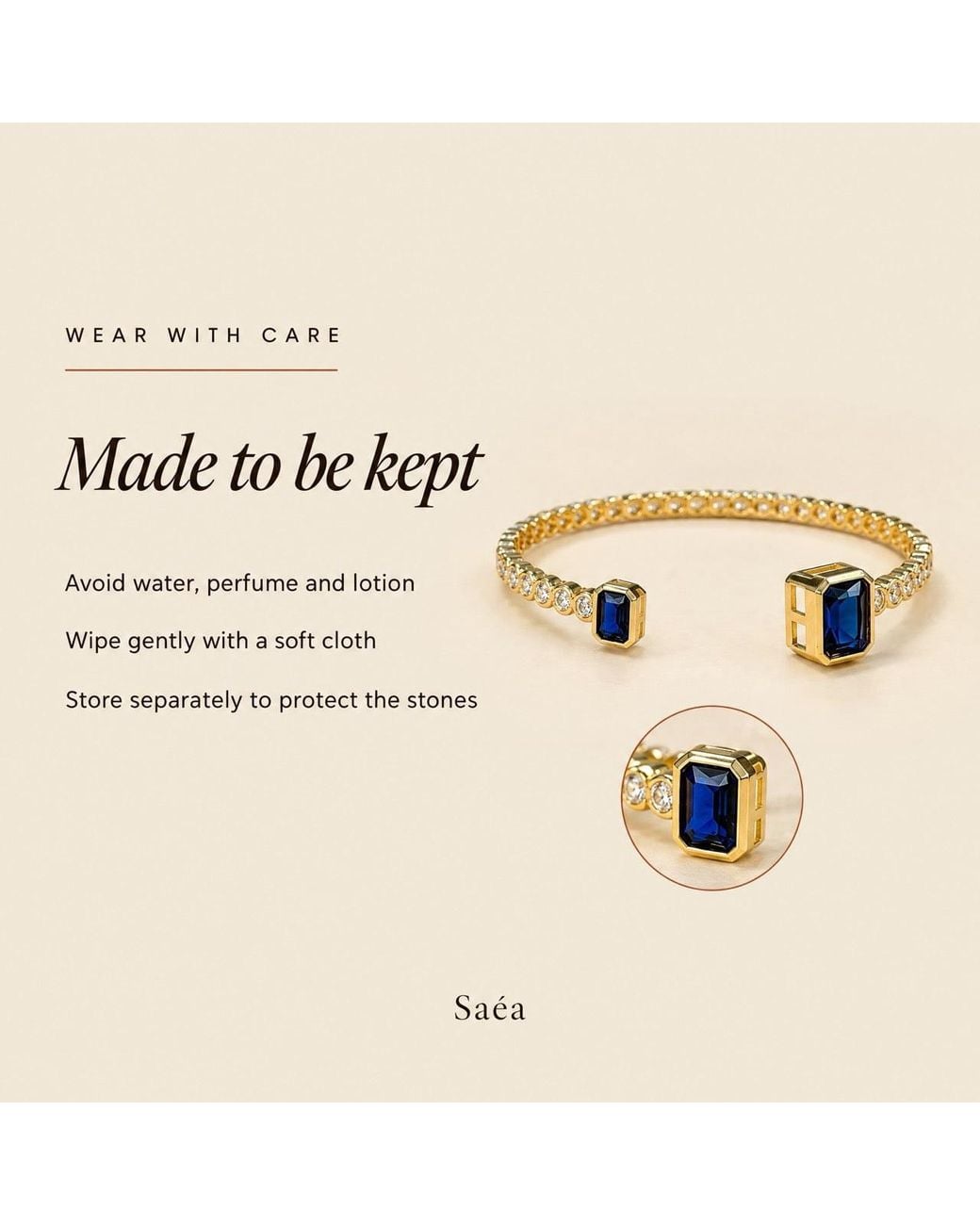Saéa Metallic Deep Emerald-Cut Quartz Open Cuff Bracelet