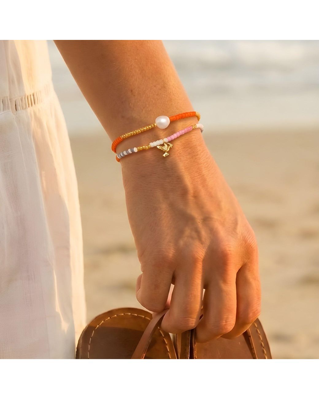 With Love Darling Metallic Sunset Pearl Bracelet