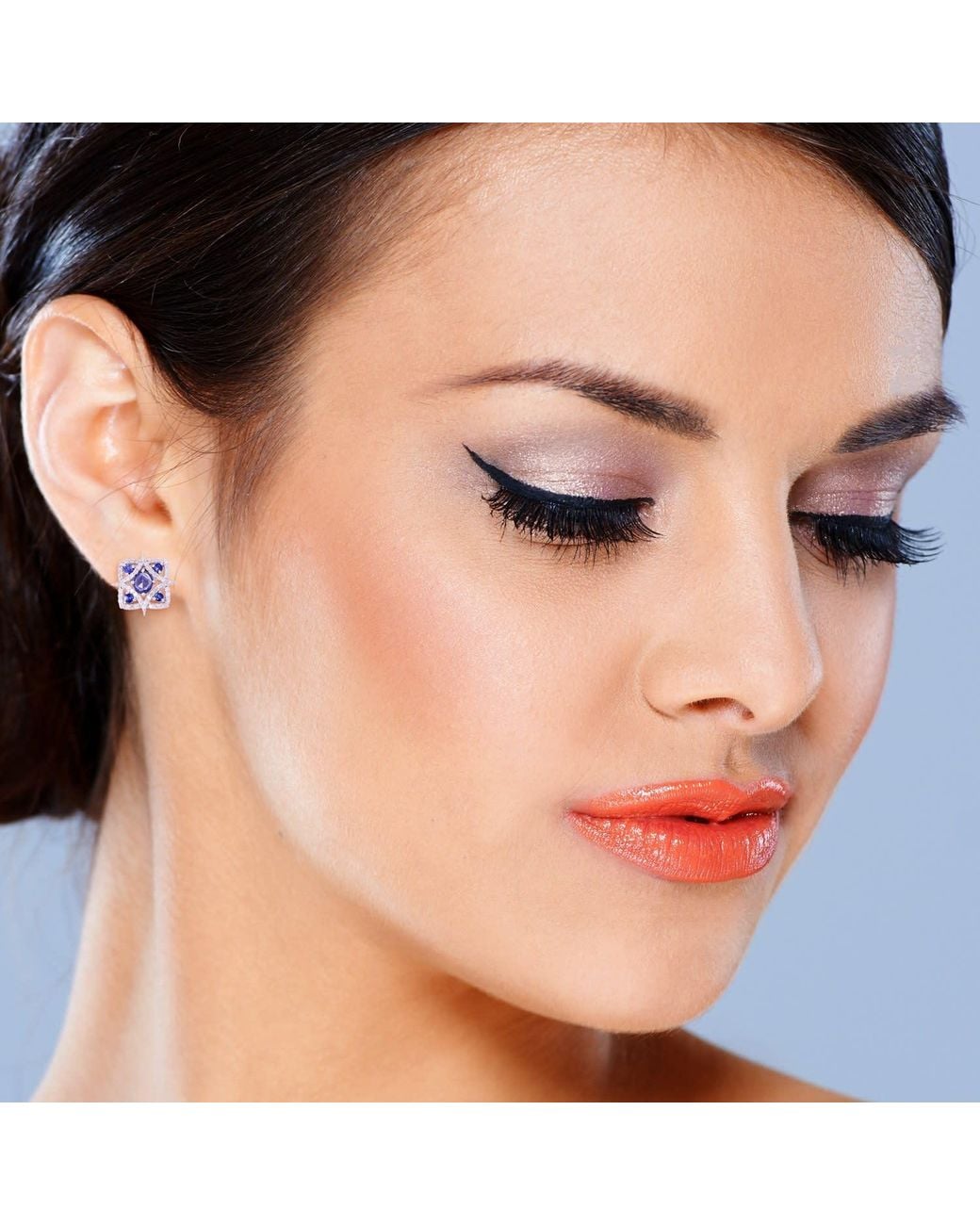 Artisan Blue 18K Sapphire & Diamond Stud Earrings
