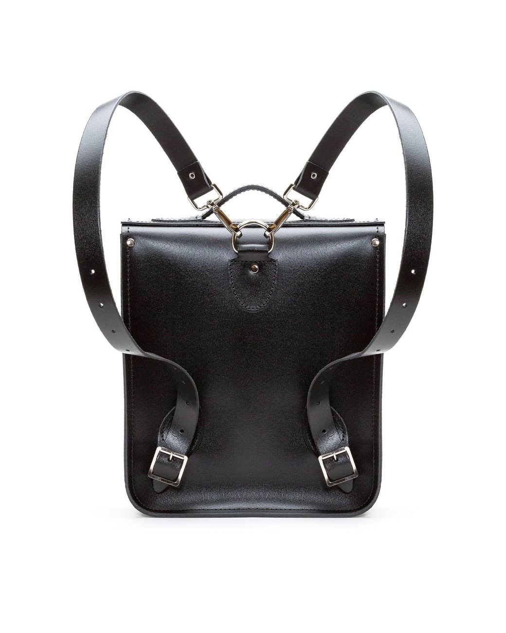 Zatchels Black Handmade Leather City Backpack