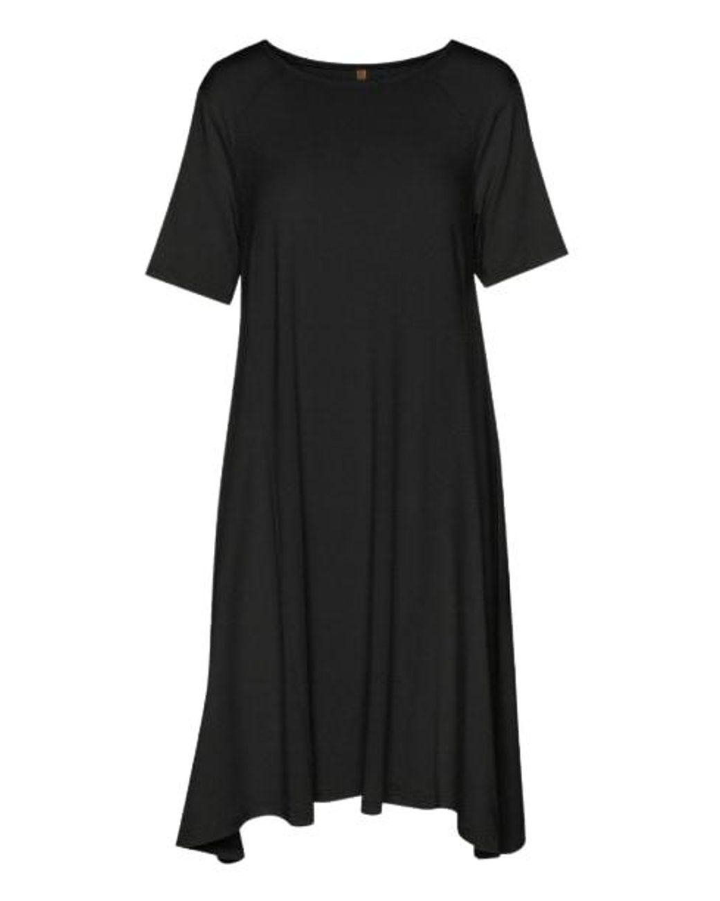 Conquista Black Dress With Uneven Hemline