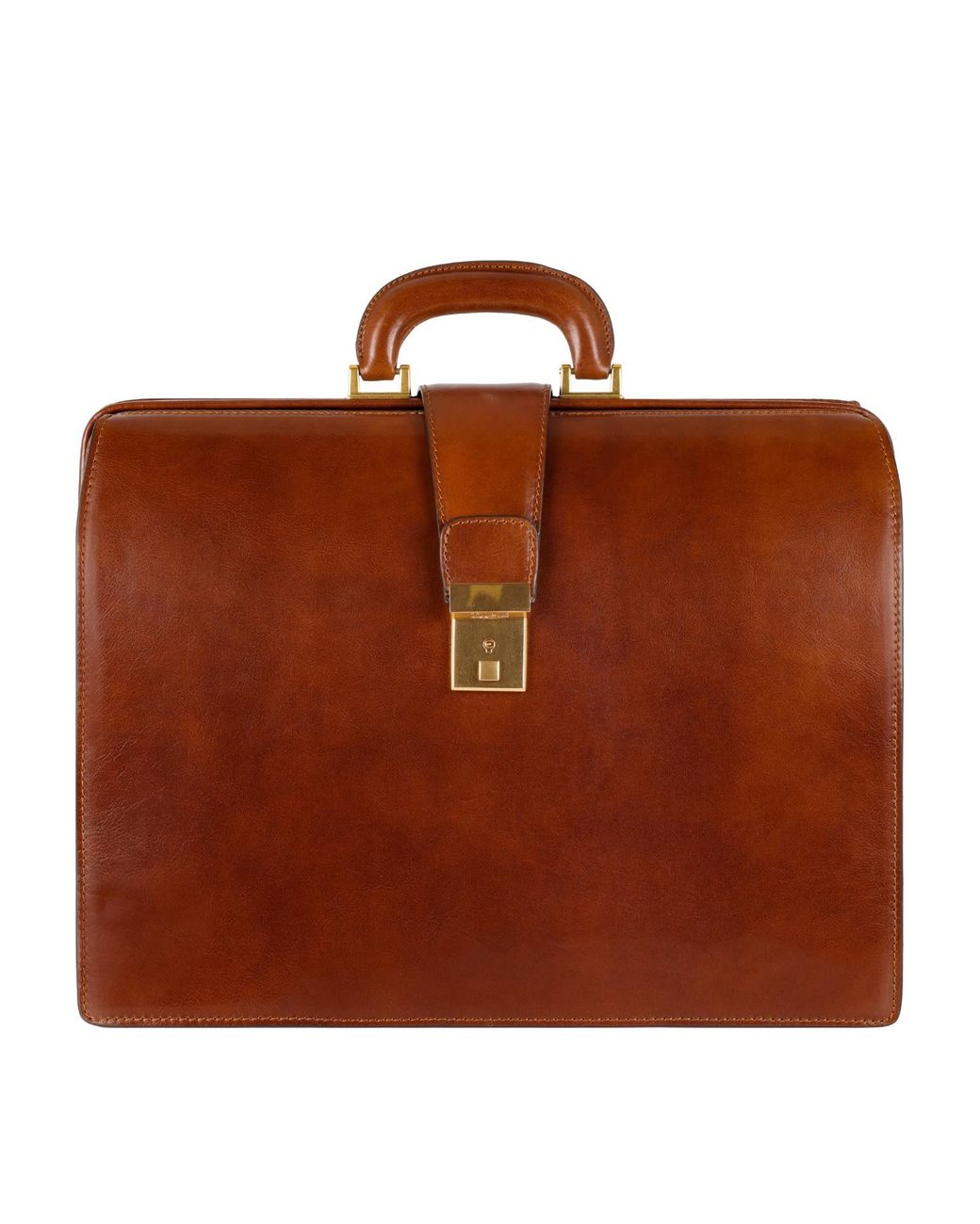 Time Resistance Brown Large Leather Briefcase for men
