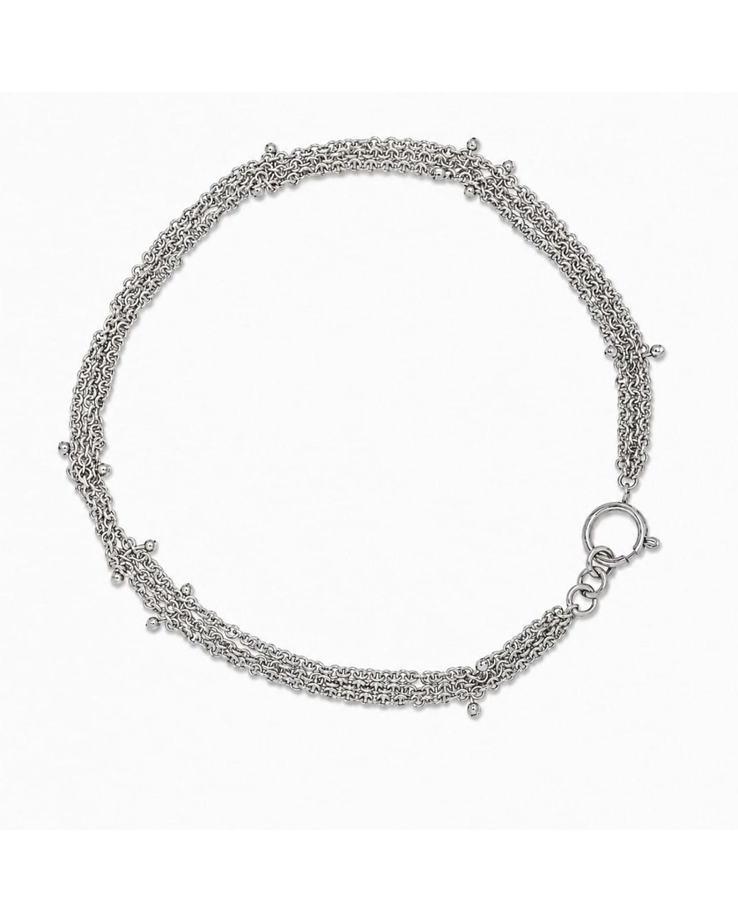 Kirei Metallic Ripple Steel Multi-Chain Necklace