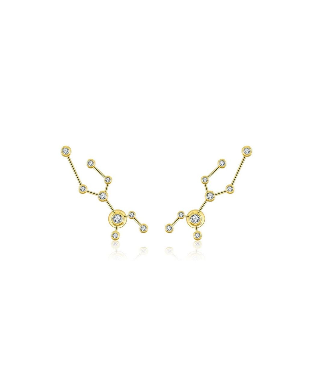 Genevieve Collection Metallic Virgo Zodiac Constellation Earring 18K & Diamond