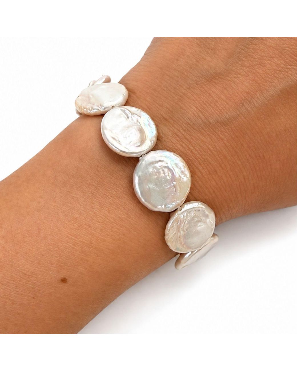 Jagged Halo Jewelry Metallic Neon Moon Baroque Pearl Bracelet