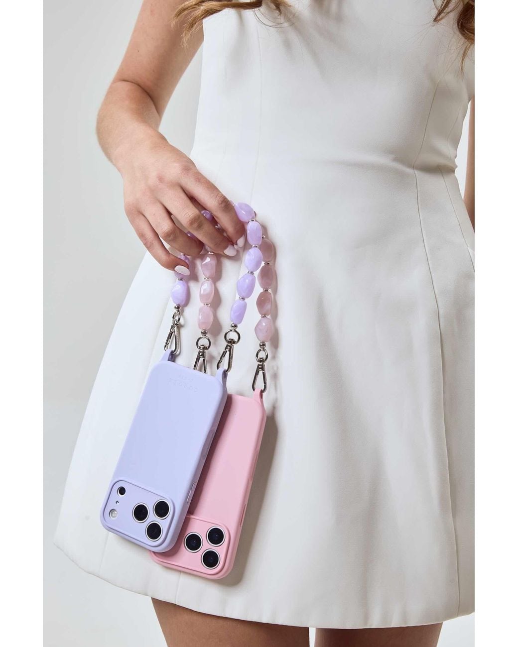 Cordée Cases White Aurelia Phone Chain Set Blush
