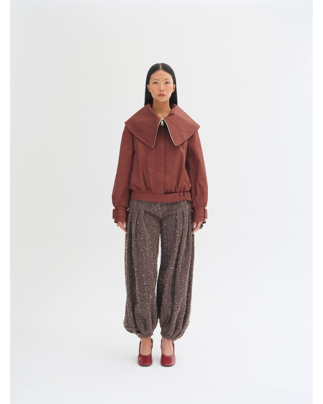 Sélone Brown Nara Textured Denim Trousers