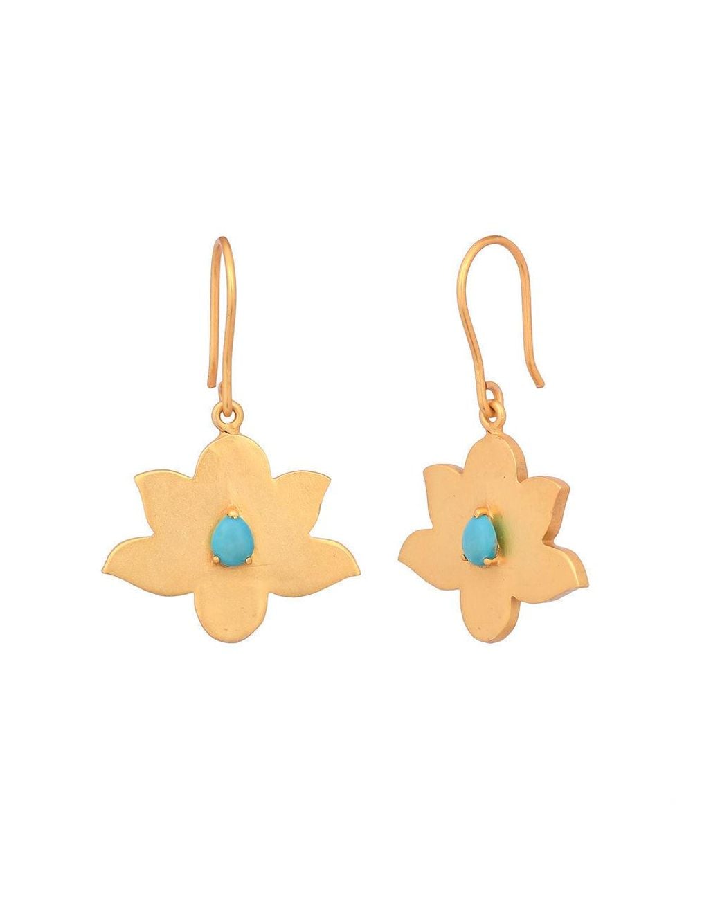 Opium Jewels Metallic Water Lotus Earrings With