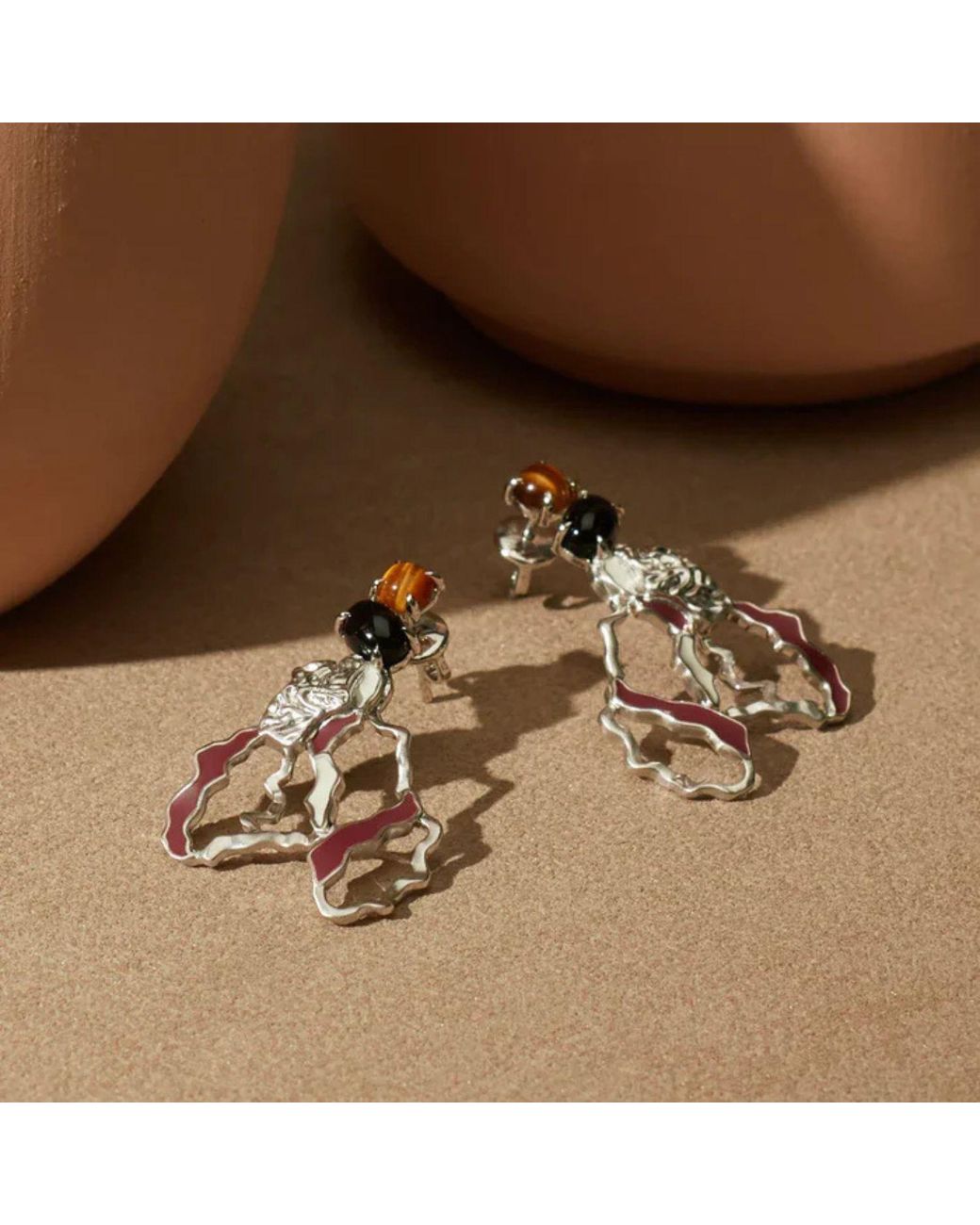 Onia Metallic Root Veil Earrings