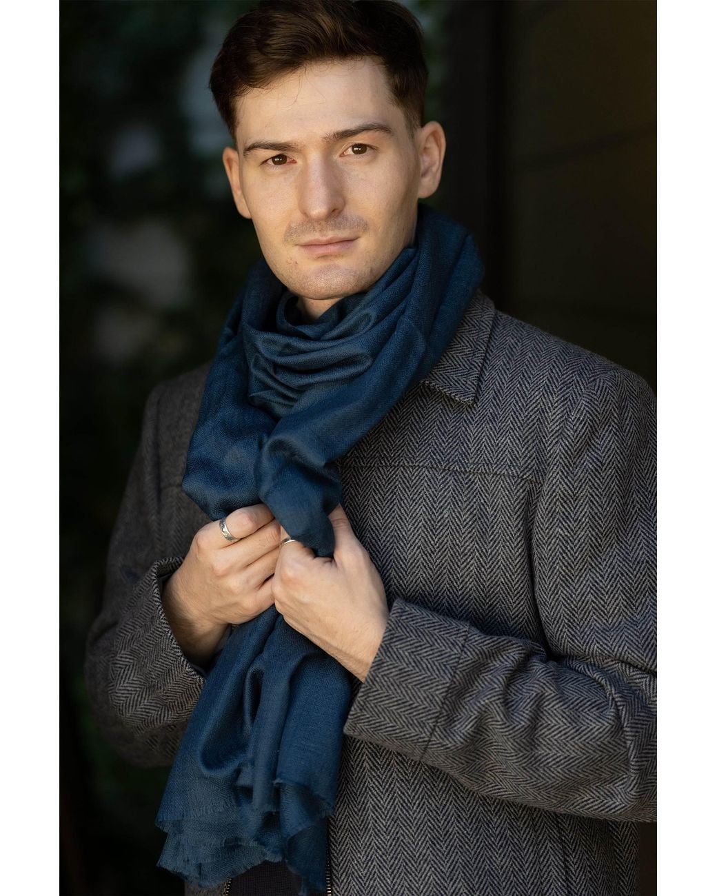 Stovaria Blue Midnight Cashmere Scarf for men