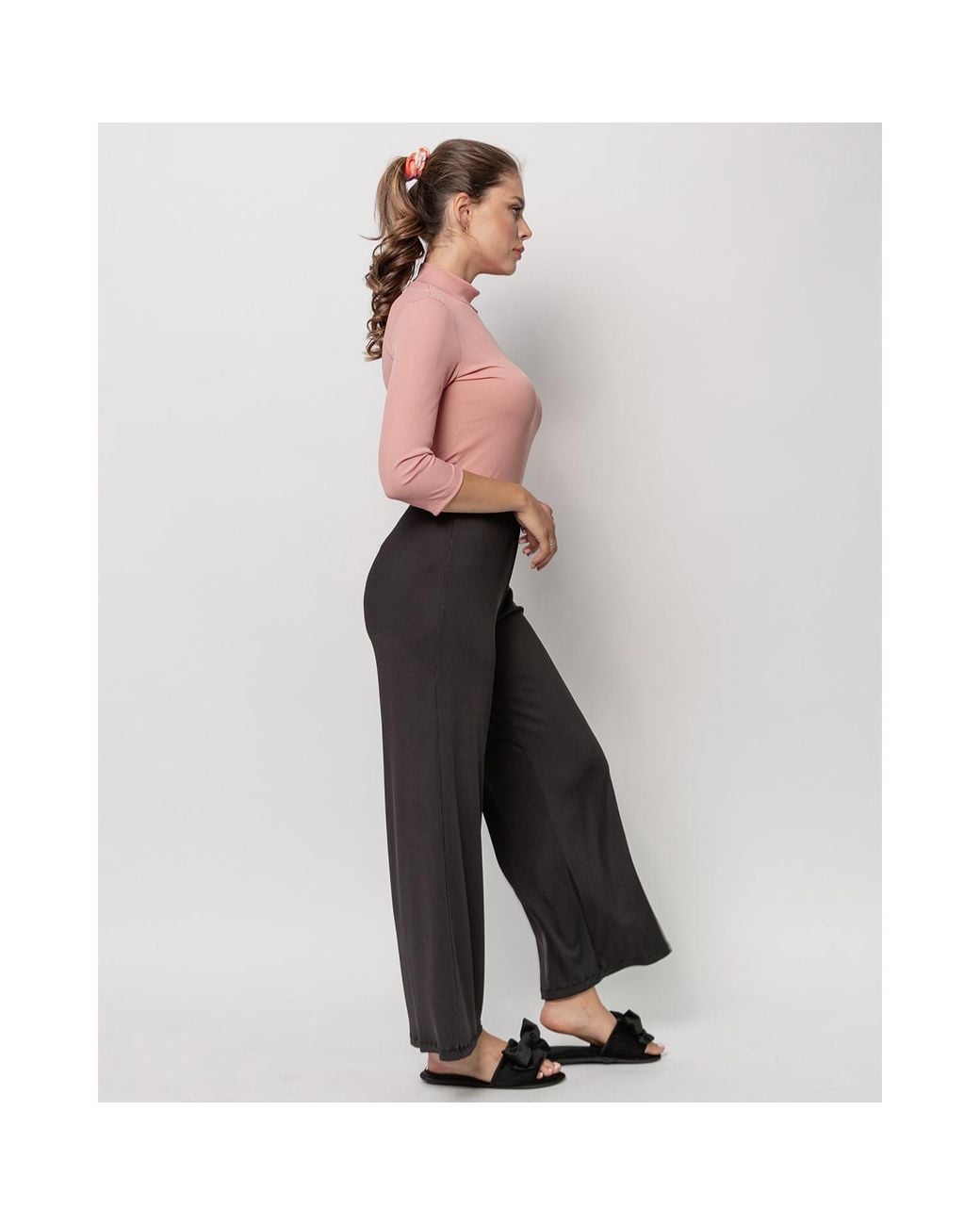 Oh!Zuza Pink Rib Rollneck Top